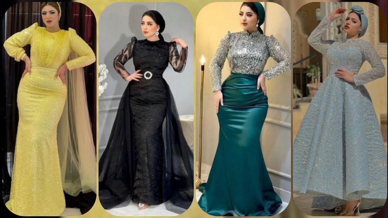 موديلات فساتين سهرة تخفي البطن للمحجبات 2025