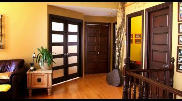 ابواب خشب داخلية مع زجاج: ديكور مميز وجذاب